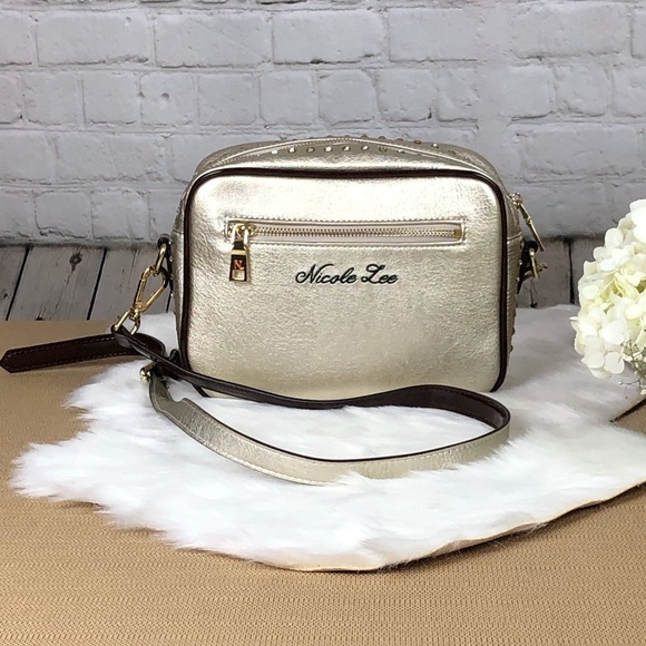 Nicole Lee Gold Crossbody Purse w/ Sequin … - Picture 3 of 9